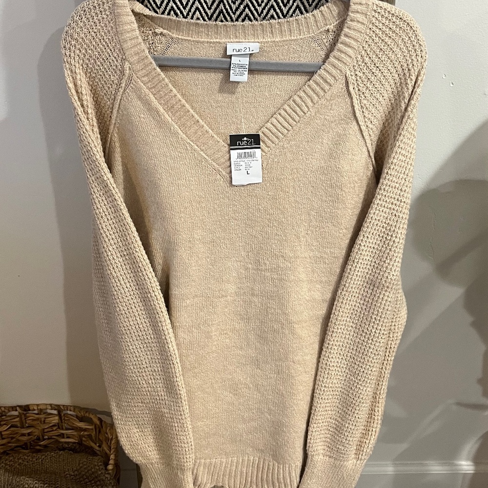 Beige long sleeve sweater